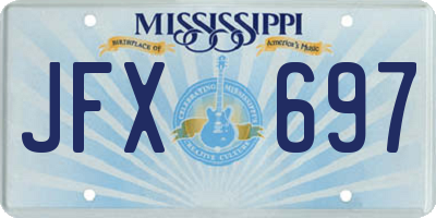 MS license plate JFX697