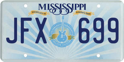 MS license plate JFX699