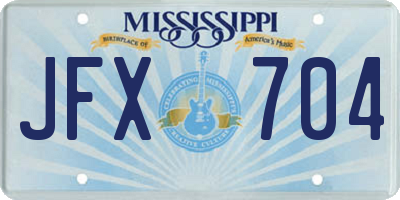 MS license plate JFX704