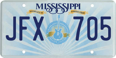 MS license plate JFX705