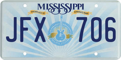 MS license plate JFX706