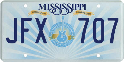 MS license plate JFX707