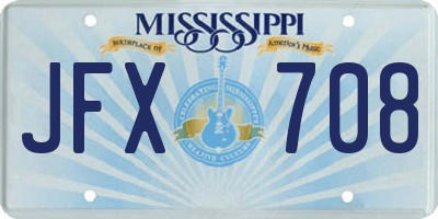 MS license plate JFX708