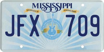 MS license plate JFX709