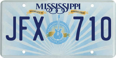 MS license plate JFX710
