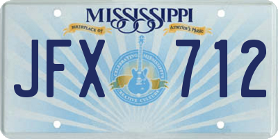 MS license plate JFX712