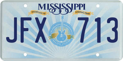 MS license plate JFX713