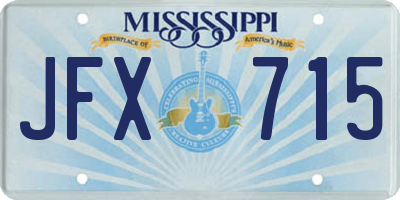 MS license plate JFX715