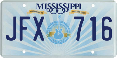MS license plate JFX716