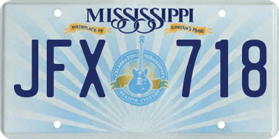 MS license plate JFX718