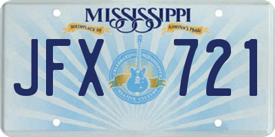 MS license plate JFX721
