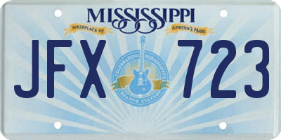 MS license plate JFX723