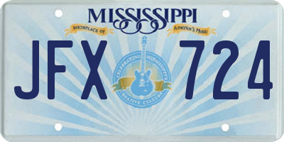 MS license plate JFX724