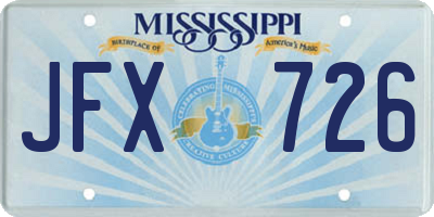 MS license plate JFX726
