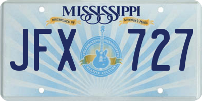 MS license plate JFX727