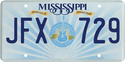 MS license plate JFX729