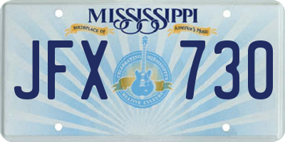 MS license plate JFX730