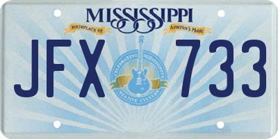 MS license plate JFX733