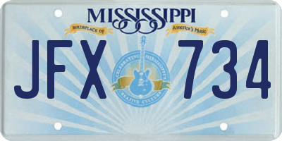 MS license plate JFX734
