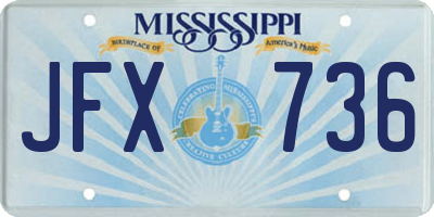 MS license plate JFX736