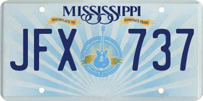 MS license plate JFX737