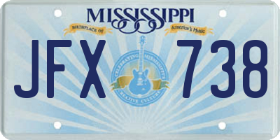 MS license plate JFX738