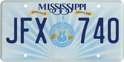 MS license plate JFX740