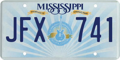 MS license plate JFX741