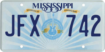 MS license plate JFX742