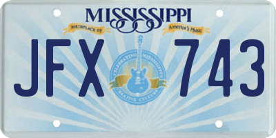 MS license plate JFX743