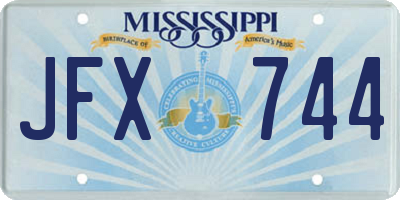 MS license plate JFX744