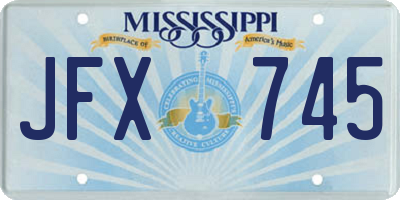 MS license plate JFX745