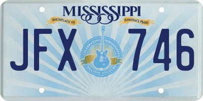 MS license plate JFX746