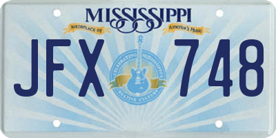MS license plate JFX748