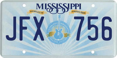 MS license plate JFX756