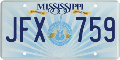 MS license plate JFX759