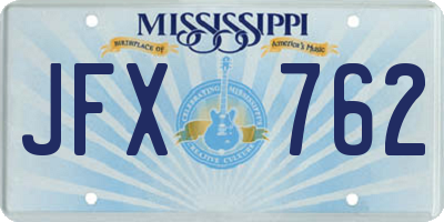 MS license plate JFX762