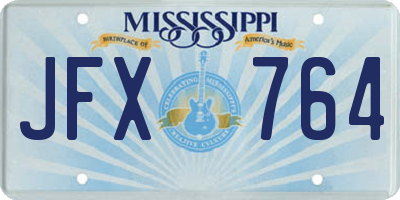 MS license plate JFX764