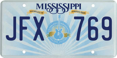 MS license plate JFX769
