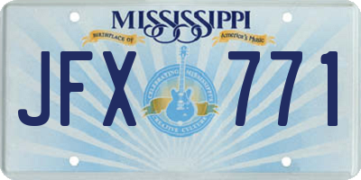MS license plate JFX771