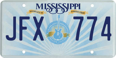 MS license plate JFX774