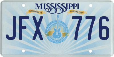 MS license plate JFX776