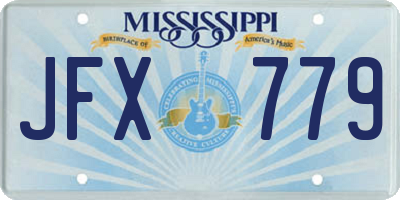 MS license plate JFX779