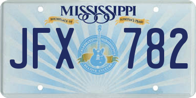 MS license plate JFX782