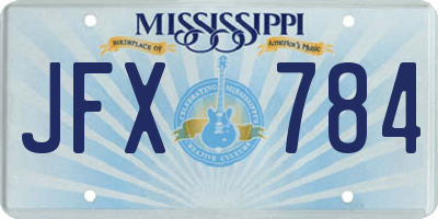MS license plate JFX784