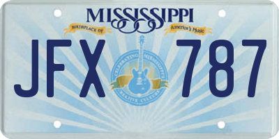MS license plate JFX787