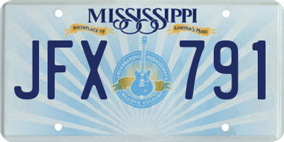 MS license plate JFX791