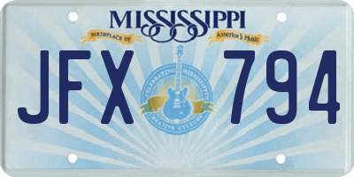 MS license plate JFX794
