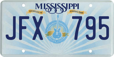 MS license plate JFX795