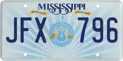 MS license plate JFX796